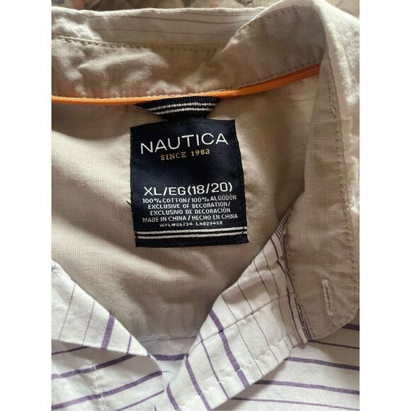 Nautica Men's Front Button Closure Striped Short Sleeves Shirt Size XL - Picture 11 of 15